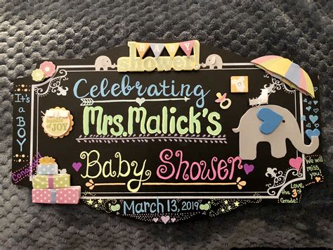 Baby Shower Chalkboard Sign For Teacher Baby Shower Chalkboard Beach