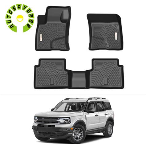 Floor Mats For Ford Bronco Sport Black Rubber All Weather