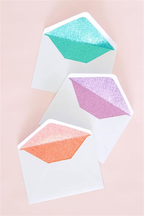 Make DIY glitter lined envelopes - Mod Podge Rocks