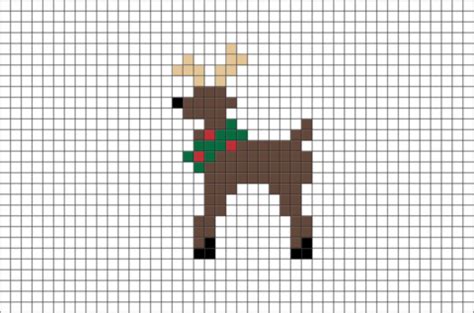 Santa's Reindeer Pixel Art