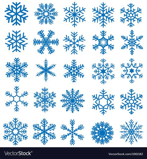 Snowflake Set Royalty Free Vector Image Vectorstock