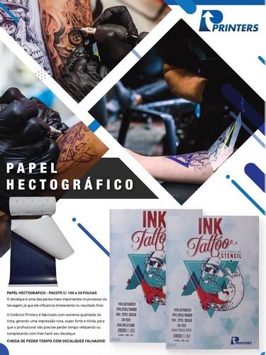 100 Folhas Hectografico Stencil Ink Tattoo Papel Tatuadores