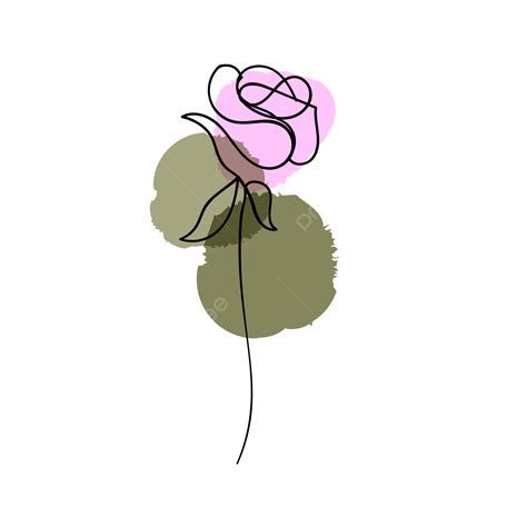 Linha De Flores Desabrochando Desenho De Arte Forma Abstrata Png