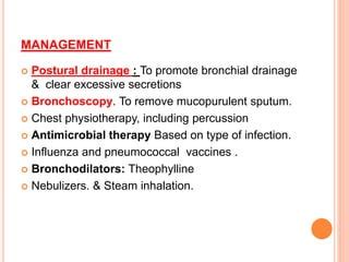 Bronchiectasis Nursing Management Ppt