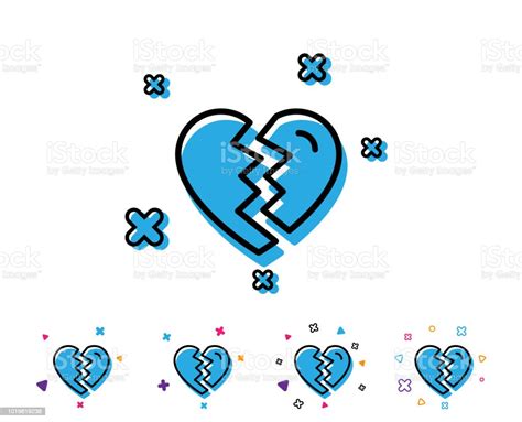 Break Up Love Line Icon Divorce Sign Stock Illustration Download Image Now Bright Circle