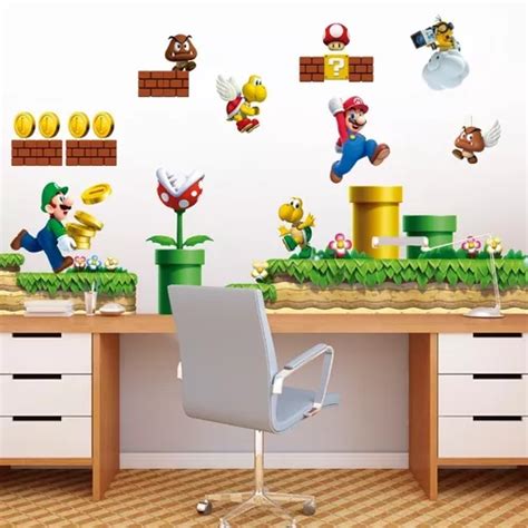 Vinilo Decorativo D Mario Bros Stickers De Pared X Cm