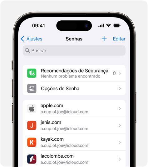 Encontrar Senhas E Chaves Senha Salvas No IPhone Suporte Da Apple BR