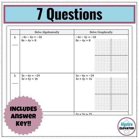 Solving Systems Of Equations With Elimination And Graphically Level 3 Made By Teachers