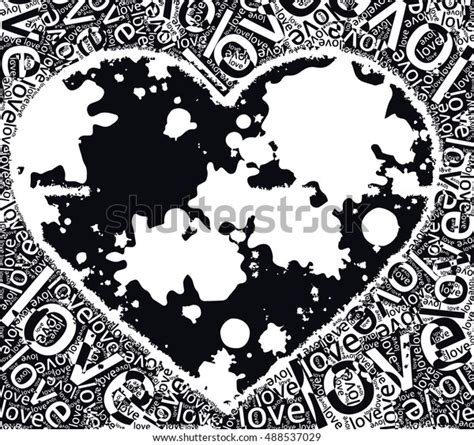 Love Words Heart Shape Vector Print Stock Vector Royalty Free