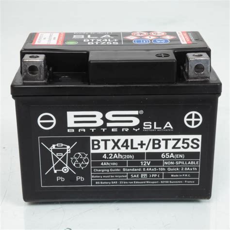 Batterie SLA BS Battery pour scooter Keeway 50 RY6 2010 à 2012 YTX4L BS