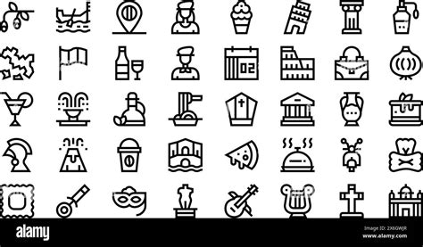 Italy Icons Collection Is A Vector Illustration With Editable Stroke