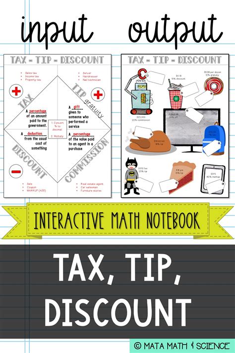 Tax Tip And Discount Worksheets Printable And Enjoyable Learning