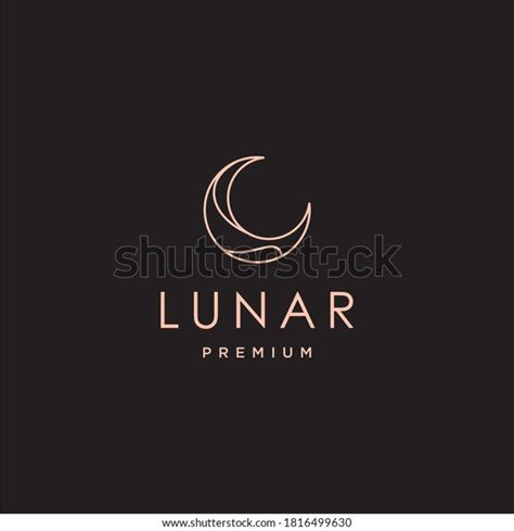 Elegant Crescent Moon Star Logo Design Stock Vector Royalty Free