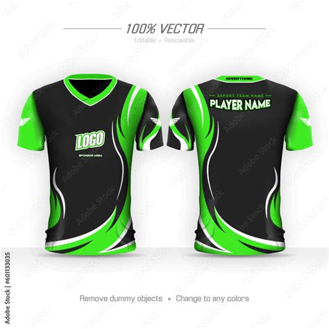 Esport Jersey Design with Dummy Logo and Sponsorship Stock Vector | Adobe Stock