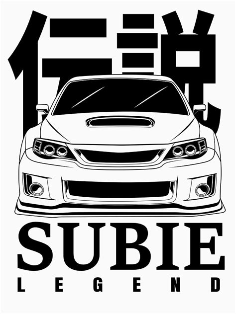 Black Print Subie Front Legend T Shirt For Sale By Hans Studio