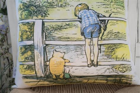 Winnie The Pooh Pillow Cover Pooh Sticks Bridge Cover Etsy