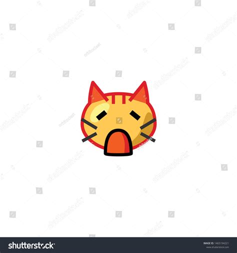 Isolated Weary Cat Face Emoji Emoticon Vector Royalty Free Stock