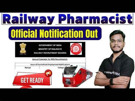 Railway Pharmacist Vacancy Official Notification Out 2024 RRB