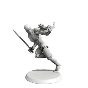 Crossbow Gauntlet Dodge Pose Made With Hero Forge