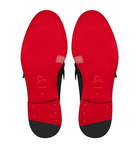 Mens Christian Louboutin Red Leather Penny Loafers Harrods Uk
