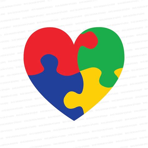 Autism Heart Svg Autism Puzzle Heart Design Autism Svg Etsy