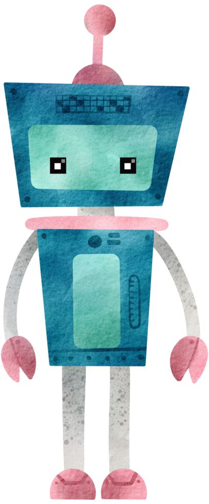 Cute Robot Hand Paint Watercolor 13180679 Png