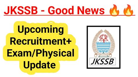 JKSSB Fresh Update Upcoming Recruitment Physical Test Written