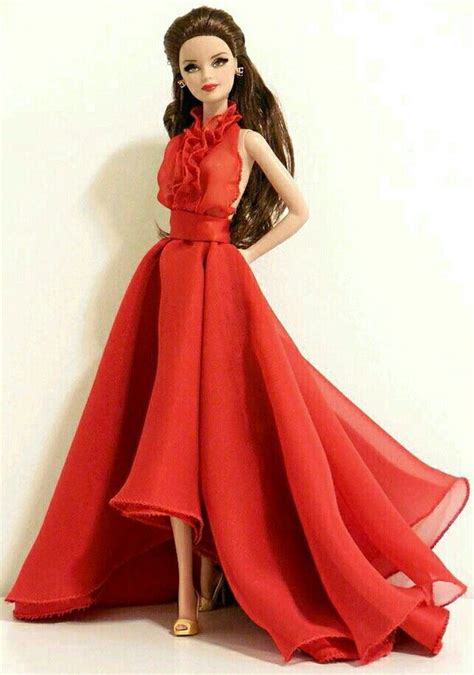 Barbie Doll In Red Gown Barbie Gowns Barbie Fashion Doll Dress