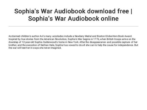 Sophias War Audiobook Download Free Sophias War Audiobook Online