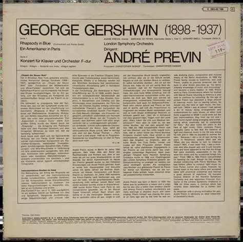 Vinyl Lp Andre Previn George Gershwin Von Carla Wien Widado