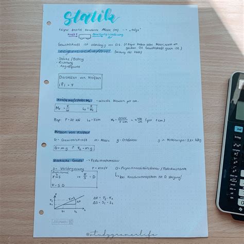 Lernzettel Physik Schulmotivation Effektiv Lernen Deckblatt Schule