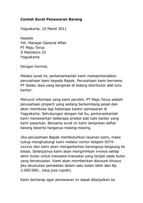 Contoh Surat Penawaran Barang Pdf Free Download