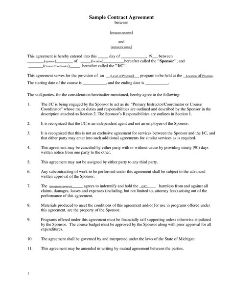 Printable Agreement Examples - 43+ PDF, DOC | Examples