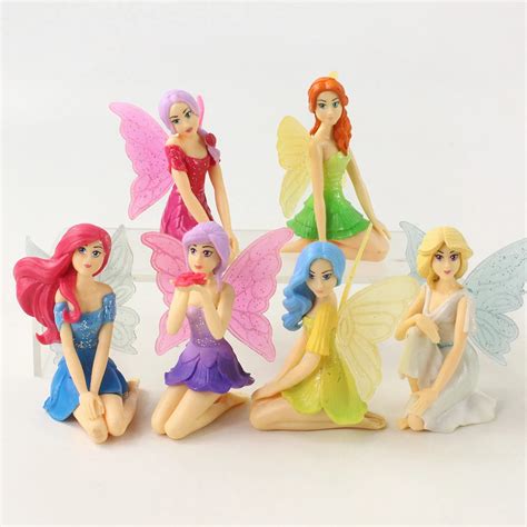 6pcs Set Disney Princess Tinkerbell Fairy Figure Tinker Bell Action