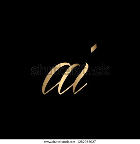 Minimal Luxury Cursive Letter Ai Initial Stock Vector Royalty Free