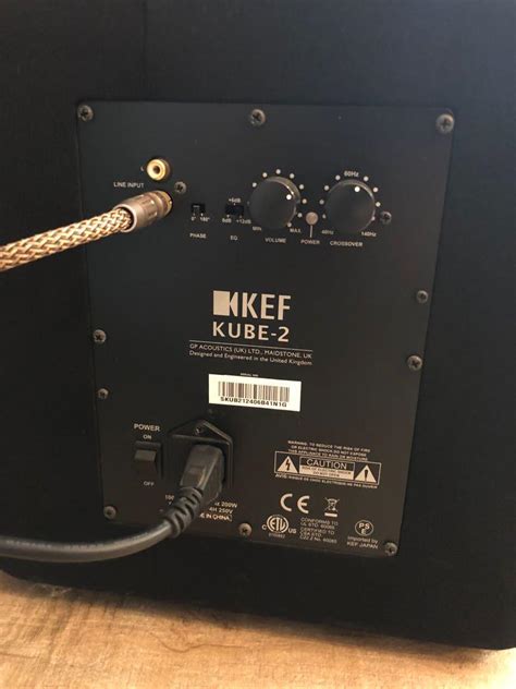 Kef Kube Subwoofer With A Subwoofer Wire Soundbar