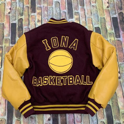 Vintage Iona Gaels Basketball varsity jacket in... - Depop