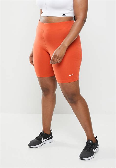 Plus W Nsw Essntl Mr Biker Sh Mantra Orange White Nike Plus Size