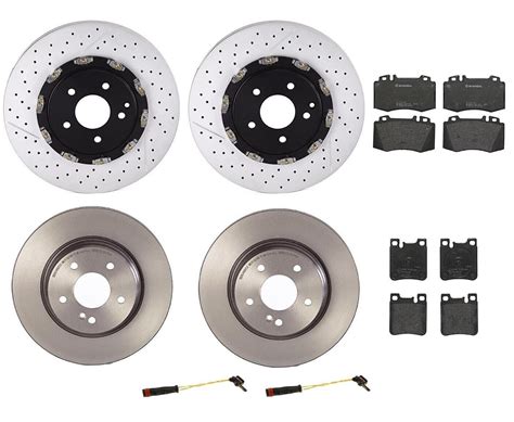 Brembo Front Rear Brake Kit Coated Disc Rotors Low Met Pads Sensors For