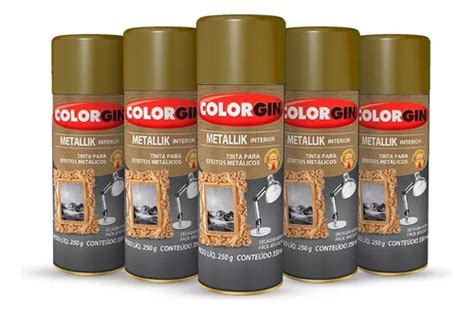 Kit Unidades Spray Colorgin Metallik Ouro Ref