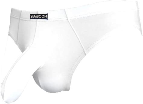 Semboon Men S Soft Ice Silky Smooth Cock Sheath Bikini Briefs Underwear White At Amazon Mens