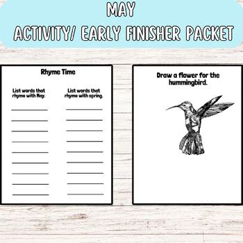 May Early Finishers Packet May Morning Work May Monthly Activity Packet