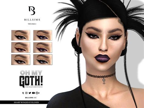 The Sims Resource Oh My Goth Sharp Winged Eyeliner Makeup Cc