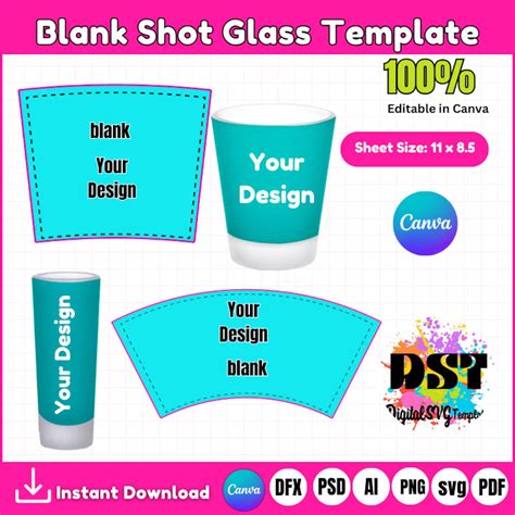 Shot Glass Template Bundle, 1.5 Oz | 2.5 Oz Shot Glass Template Svg
