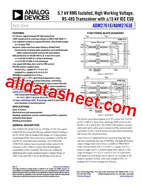 ADM2763EBRWZ RL7 Datasheet PDF Analog Devices