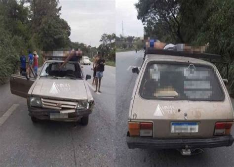 Vídeo Pedestre Fica Em Cima De Carro Após Ser Atropelado Na Mg 424