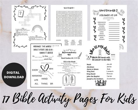 Bible Activity Pages For Kids And Adults Bible Activities With