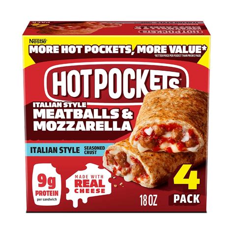 Hot Pockets Meatballs And Mozzarella Hot Pockets Frozen Sandwiches