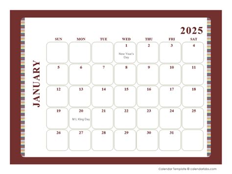 2025 Calendar Template Large Boxes - Free Printable Templates