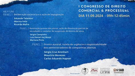 IAB I Congresso de Direito Comercial e Processual 1º dia YouTube